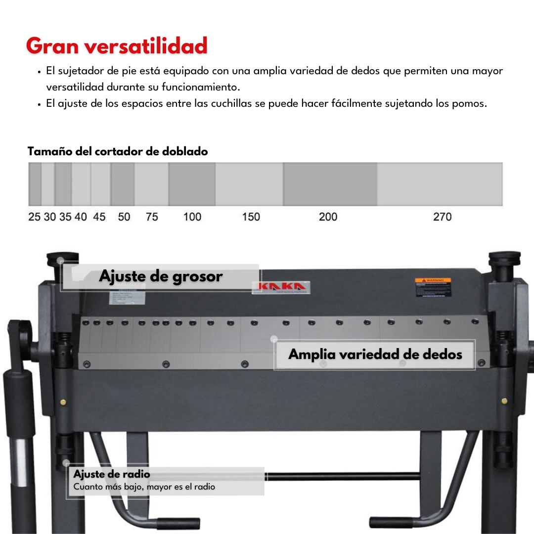 PBB-4012 Dobladora de Lámina Universal (De Muelas), Alta Capacidad, Tamaño 40" Calibre 12 (100 cm - 2.66 mm) Kayka Industrial
