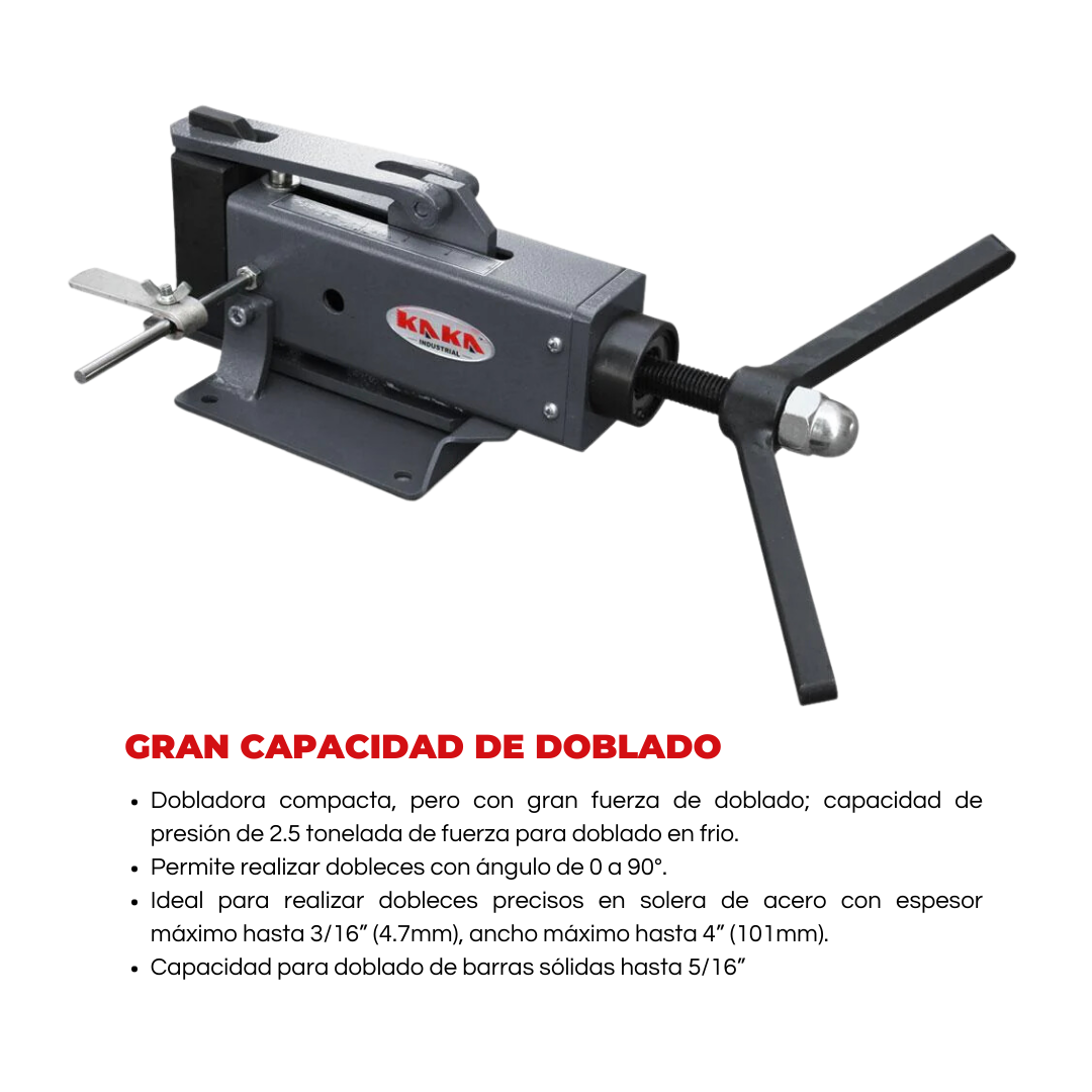 FB-4 Dobladora manual compacta para dar forma en solera con dado de 4” de ancho. Kayka Industrial