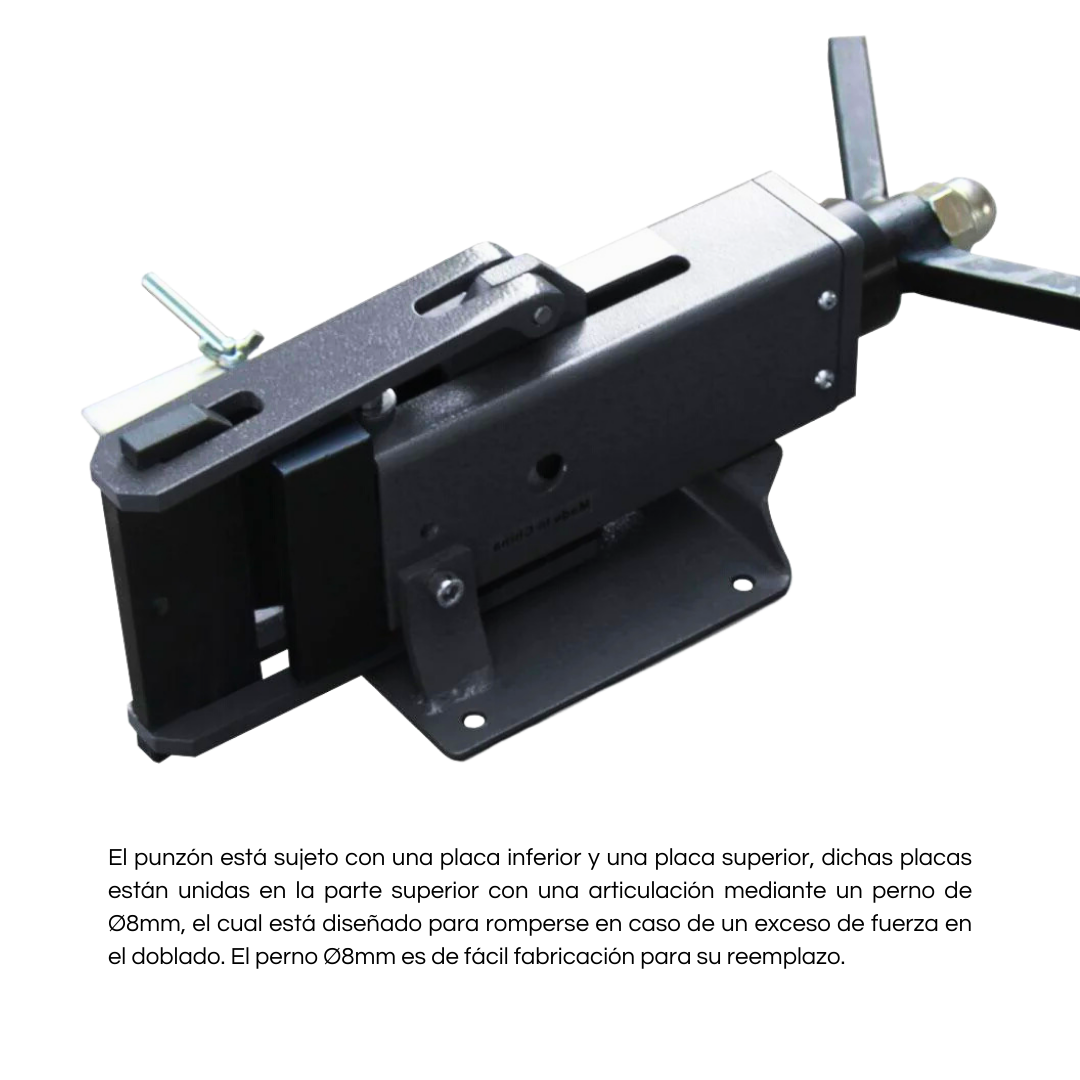 FB-4 Dobladora manual compacta para dar forma en solera con dado de 4” de ancho. Kayka Industrial