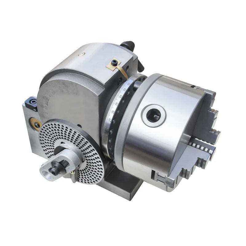 Conjuntos de Cabezal Divisor Semi-Universal KAKA INDUSTRIAL BS-0/BS-1 de 5"/6", con plato de 5"/6", contrapunto, platos divisores, plato de 3 mordazas — Conjunto de Fresado Semi-Universal