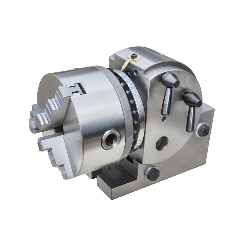 Conjuntos de Cabezal Divisor Semi-Universal KAKA INDUSTRIAL BS-0/BS-1 de 5"/6", con plato de 5"/6", contrapunto, platos divisores, plato de 3 mordazas — Conjunto de Fresado Semi-Universal