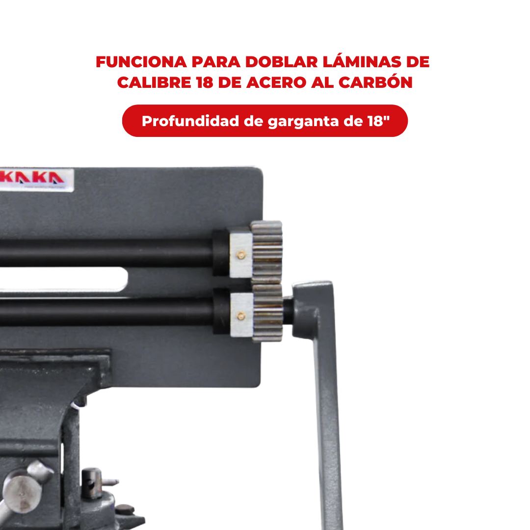RM-18 Bordonadora Biseladora de Lamina Manual Calibre 18 1.2mm Prof. de Garganta 18" (45cm)Kayka Industrial