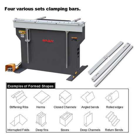 Kayka Industrial EB-4816B Dobladora magnética para lámina metálica, 48"de ancho, Calibre 16, potencia magnética de 6 toneladas, 220V-60HZ-1PH