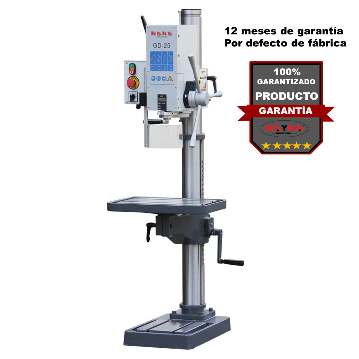 GD-25 Taladro Vertical de Columna de Ocho Velocidades, Cap. de Barrenado 25 mm 1.2 HP de Potencia. Kayka Industrial