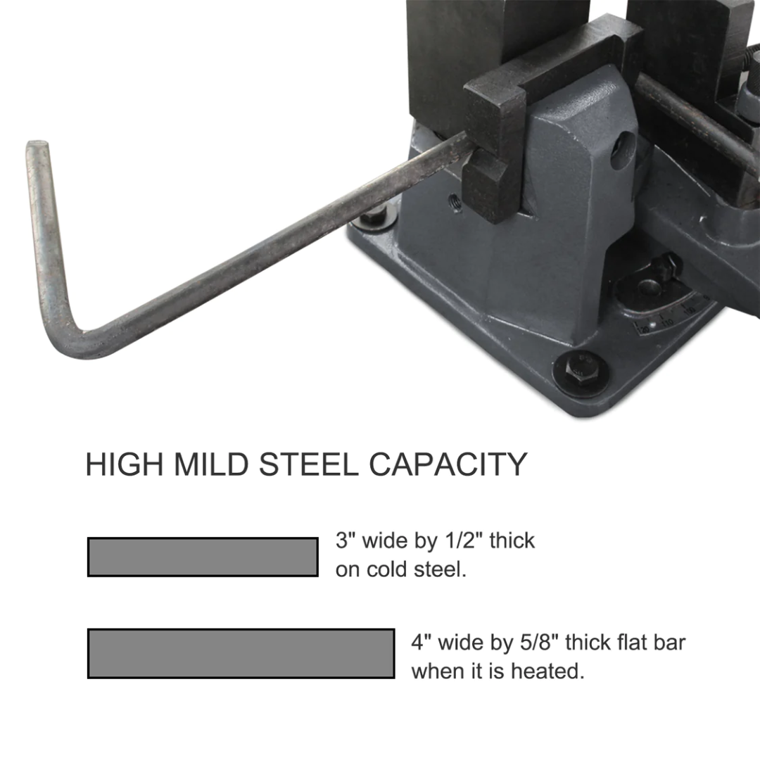 <transcy>KAKA Industrial UB-70 Cast-Iron Metal Bender, 2-3 / 4-Inch Hot and Cot Sheet Metal Bender, Solid Design, High Precision Strip Steel, Flat Steel, Round Steel and Angle Steel Metal Bender</transcy>
