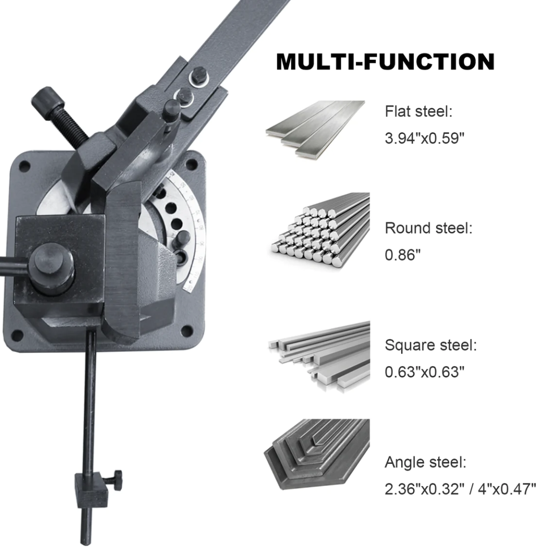 <transcy>KAKA Industrial UB-70 Cast-Iron Metal Bender, 2-3 / 4-Inch Hot and Cot Sheet Metal Bender, Solid Design, High Precision Strip Steel, Flat Steel, Round Steel and Angle Steel Metal Bender</transcy>