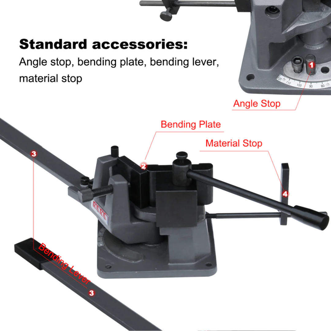 <transcy>KAKA Industrial UB-70 Cast-Iron Metal Bender, 2-3 / 4-Inch Hot and Cot Sheet Metal Bender, Solid Design, High Precision Strip Steel, Flat Steel, Round Steel and Angle Steel Metal Bender</transcy>