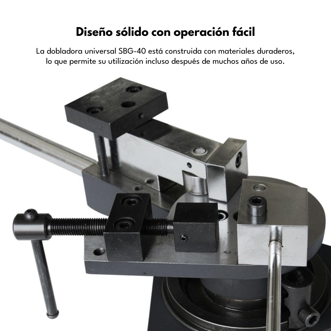 SBG-40 Dobladora de Solera Ornamental para Herrería 3-en-1 Doblado en Angulo, Espiral y Radio. Kayka Industrial