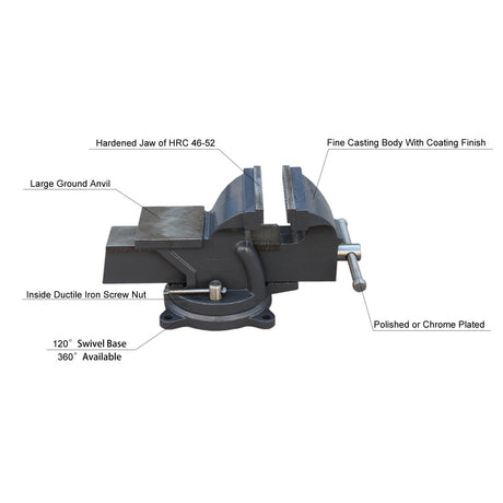 HPS-75 Prensa Tornillo de Banco Profesional 3" Kayka Industrial