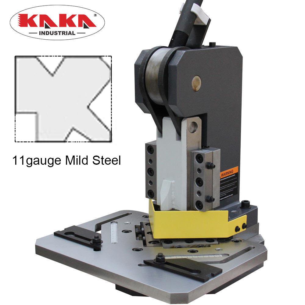 <transcy>KAKA Industrial HN-1104 Heavy-Duty Metal Corner Notcher, 4x4 &quot;Blade, 11-Ga Mild Steel</transcy>