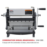 <transcy>3-IN-1/12 3 in 1 Combined Manual Machine: 12 &quot;(30 cm.) Sheet Cutter, Bender and Roller</transcy>