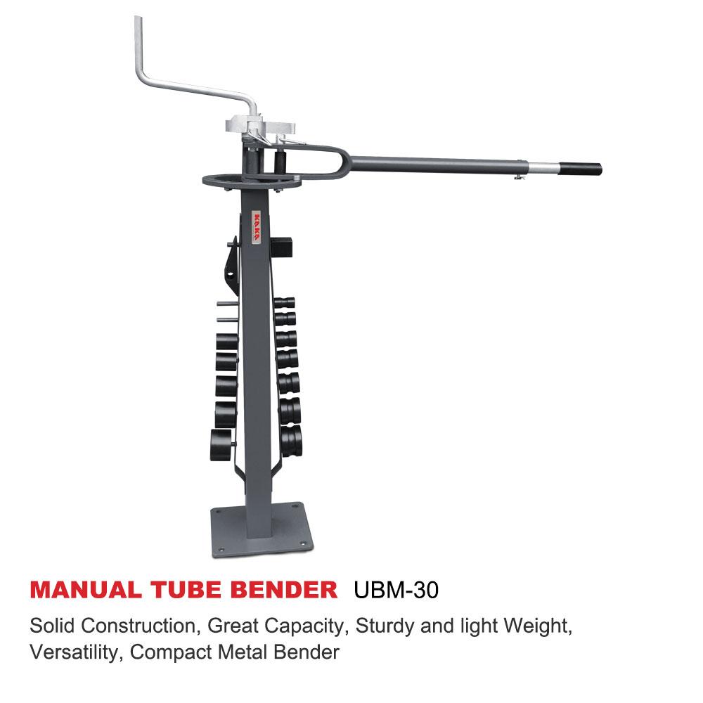 UBM-30 Dobladora Manual de Herrería con 14 Dados para Solera y Barra Solida Redonda Incluye Base Pedestal