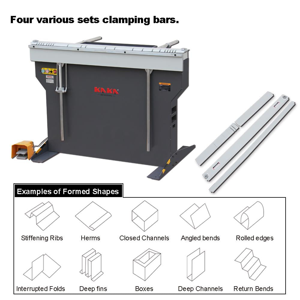 Kayka Industrial EB-4816B Dobladora magnética para lámina metálica, 48"de ancho, Calibre 16, potencia magnética de 6 toneladas, 220V-60HZ-1PH