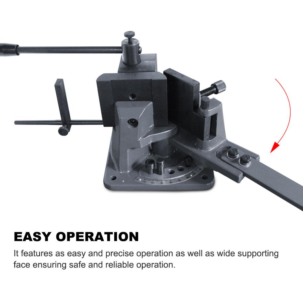 UB-100 Dobladora Manual Universal de Solera y Barra Solida, con Escala para Doblar hasta 120°.