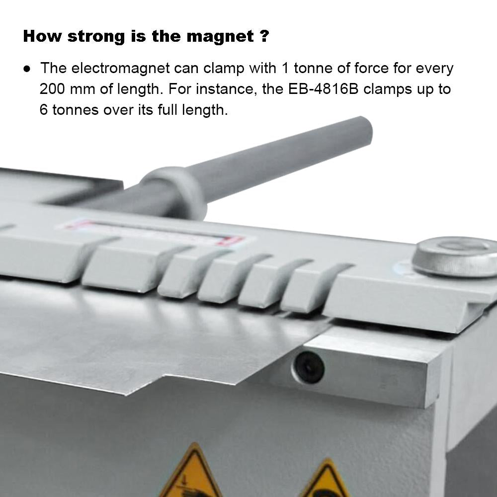 Kayka Industrial EB-4816B Dobladora magnética para lámina metálica, 48"de ancho, Calibre 16, potencia magnética de 6 toneladas, 220V-60HZ-1PH